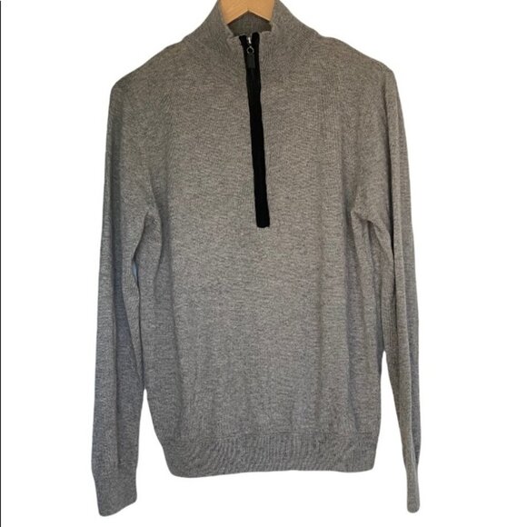 HAUGHT & Ashbury Wool & Cashmere Quarter Zip Pullover Sweater - Picture 1 of 6